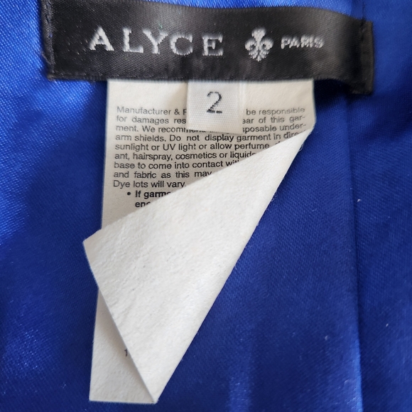 Alyce Paris Royal Blue Strapless Crystal Homecoming Cocktail Party Dress Size 2 - Picture 6 of 6